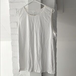 NWT Christopher & Banks White Sleeveless Polka Dot Top
